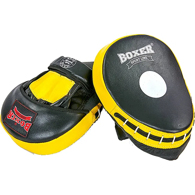 Лапи боксерські гнуті Boxer Еліт (шкіра)