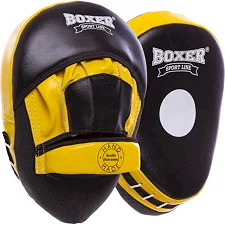 Лапы боксерские гнутые Boxer Элит (кожа)