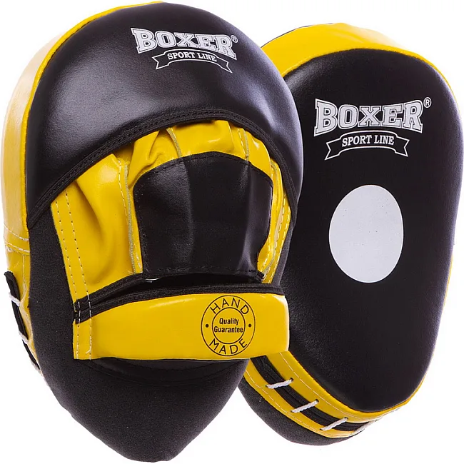 Лапи боксерські гнуті Boxer Еліт (шкіра)