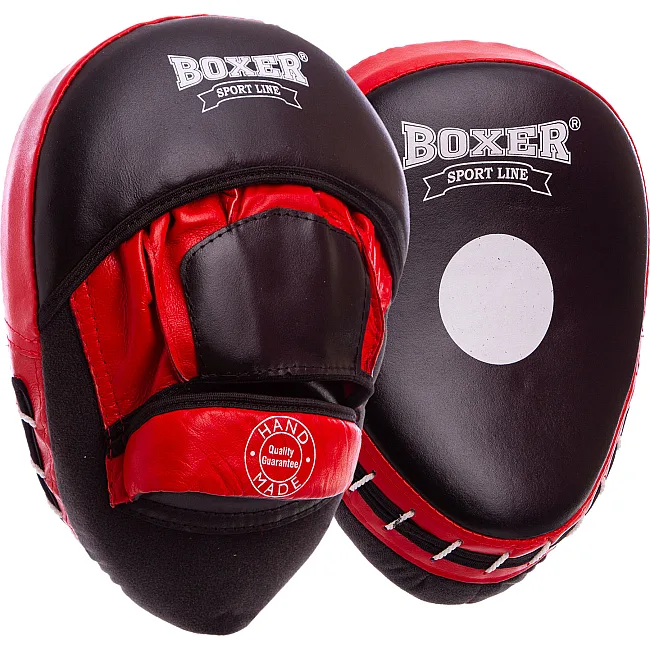 Лапи боксерські гнуті Boxer Еліт (шкіра)