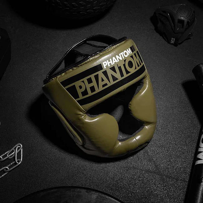 Шлем для бокса PHANTOM APEX Full Face Army Green (капа в подарок)