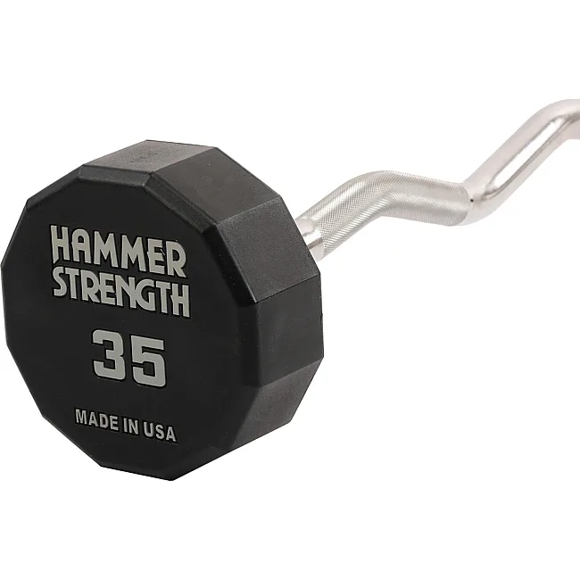 Штанга неразборная с фиксированным весом изогнутая PEV HAMMER STRENGHT TA-9978-35 (Черный)