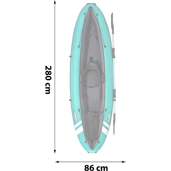 Каяк надувний Bestway Hydro-Force Ventura Elite X1 280 х 86 см, блакитно-чорний