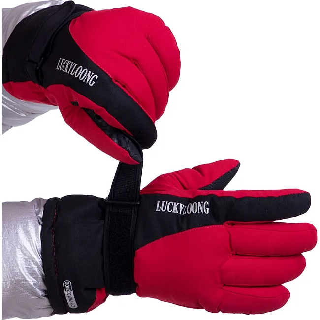Перчатки для лыж и сноуборда женские LUCKYLOONG B-9997 (Черный-салатовый)