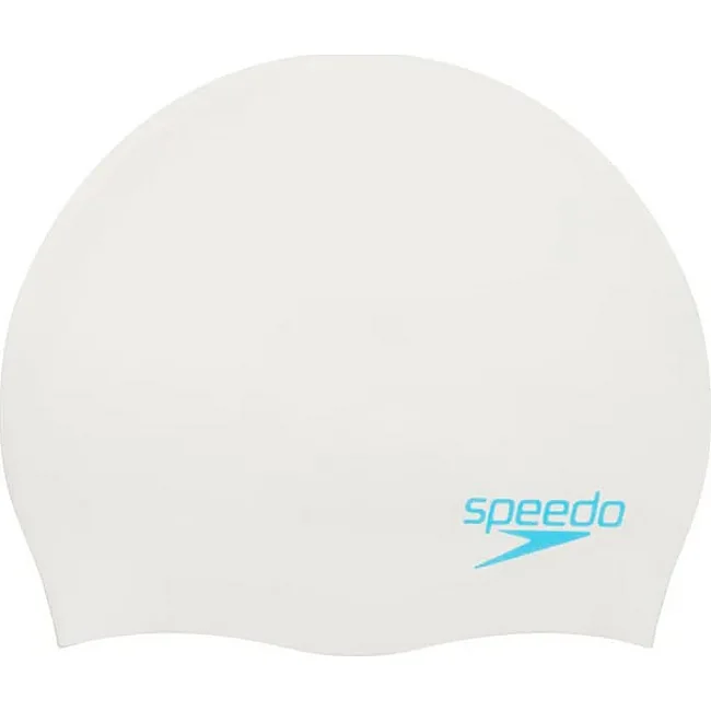 Детская шапочка для плавания Speedo PLAIN MOUD SILC CAP JF/JM/JU белый