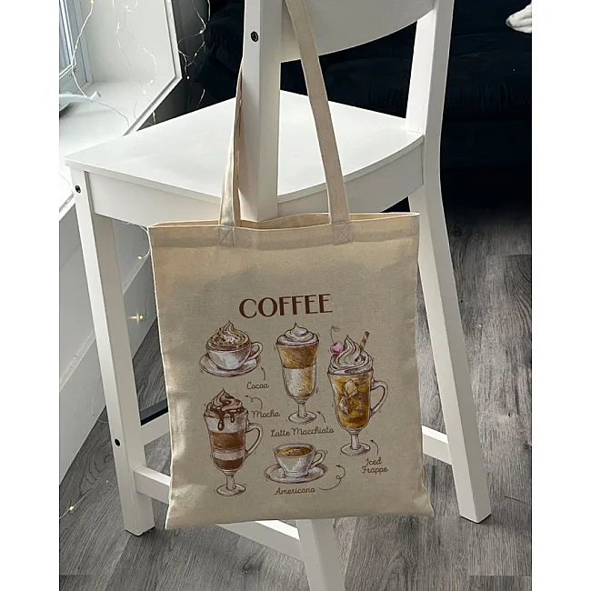 Экошопер BookOpt BK4067 "But first Coffee" бежевый