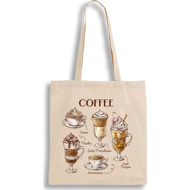 Экошопер BookOpt BK4067 "But first Coffee" бежевый