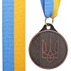 Медаль спортивная с лентой SP-SPORT
 UKRAINE с украинской символикой C-9294 ø5см (Серебряный)