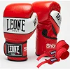 Боксерские перчатки Leone GN047 SHOCK Red (бинты 4 м. в комплекте)