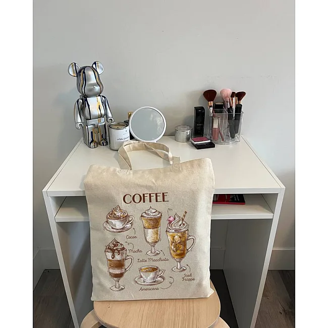 Экошопер BookOpt BK4067 "But first Coffee" бежевый