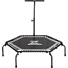 Батут для фитнеса Zipro Fitness с перилами 4,5 фута 130 см черный