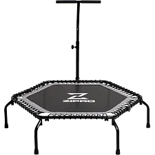 Батут для фитнеса Zipro Fitness с перилами 4,5 фута 130 см черный