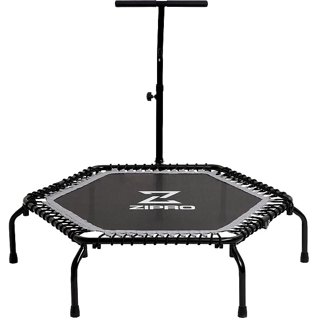 Батут для фитнеса Zipro Fitness с перилами 4,5 фута 130 см черный