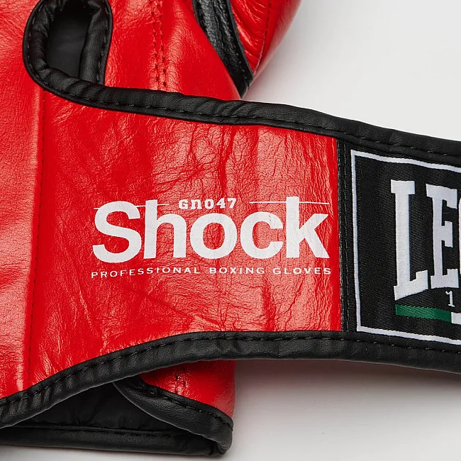 Боксерские перчатки Leone GN047 SHOCK Red (бинты 4 м. в комплекте)