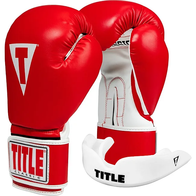 Боксерские перчатки TITLE Classic Pro Style 3.0 Red/White (капа в комплекте)