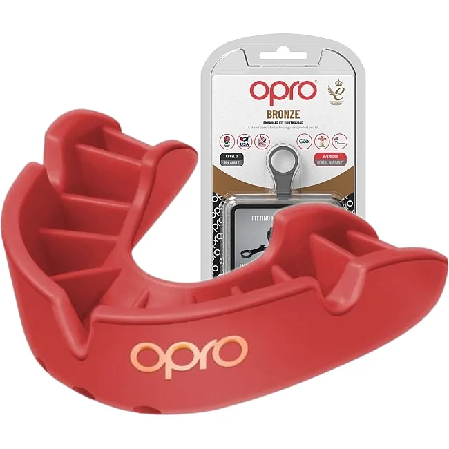 Боксерская капа OPRO Bronze взрослая (возраст 11+) Red