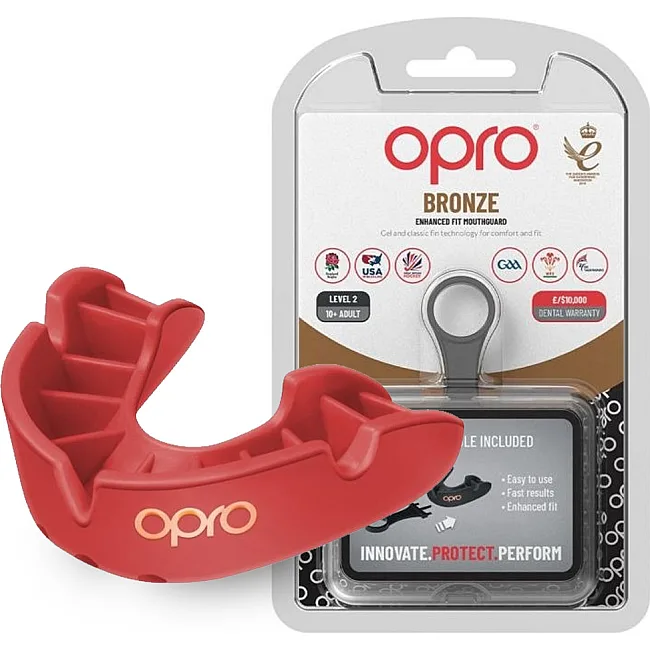 Боксерская капа OPRO Bronze взрослая (возраст 11+) Red