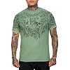 Футболка мужская AFFLICTION Dakota Fire Reversible Tee Oil Green Lava Wash