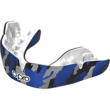 Капа для бокса с индивидуальной подгонкой OPRO Instant Custom Fit Camo Black Blue Silver