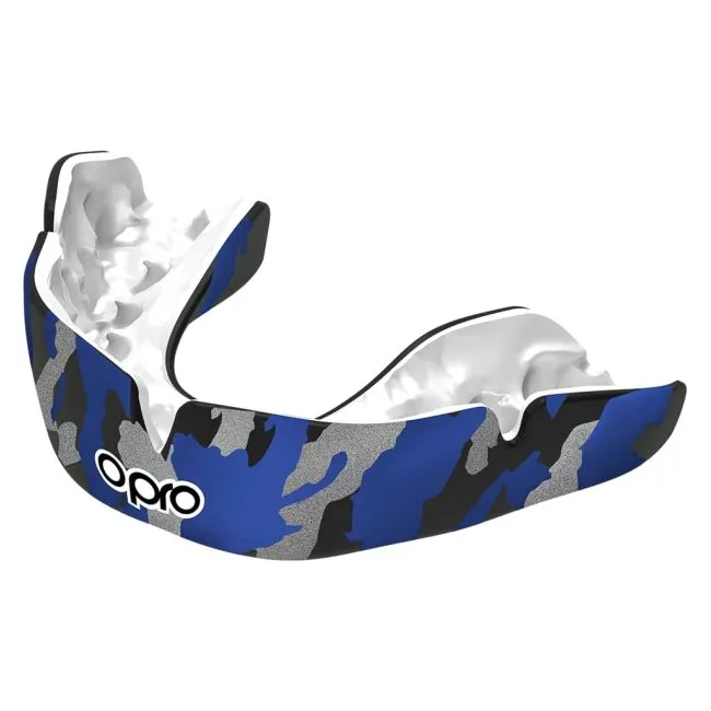 Капа для бокса с индивидуальной подгонкой OPRO Instant Custom Fit Camo Black Blue Silver