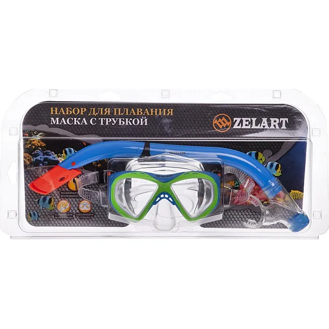 Маска з трубкою для плавання ZELART M258-SN93-PVC