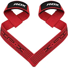 Лямки для тяги RDX S4 Gym Cotton Gel Straps Red Plus