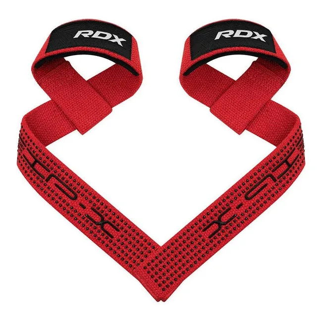 Лямки для тяги RDX S4 Gym Cotton Gel Straps Red Plus