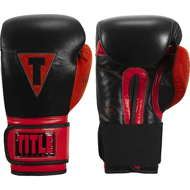 Боксерские перчатки TITLE Boxing All Heart Bag Gloves 2.0 Black/Red (бинты 4м. в комплекте)