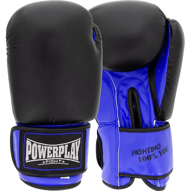 Боксерские перчатки PowerPlay 3004 Classic Черно-Синие