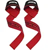 Лямки для тяги RDX S4 Gym Cotton Gel Straps Red Plus