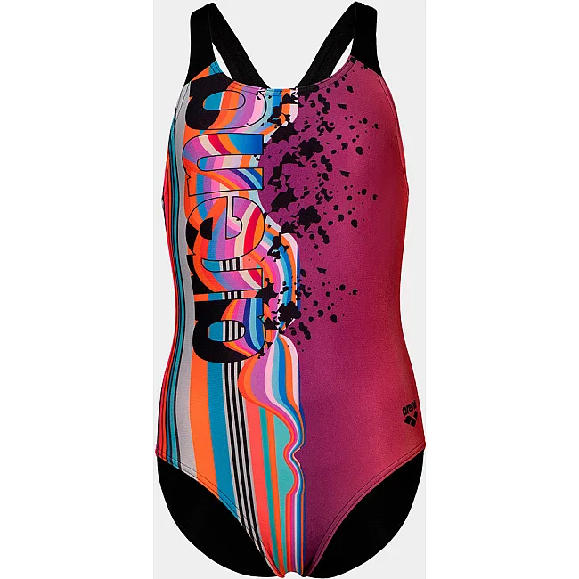 Купальник для девочек Arena PALETTE SWIMSUIT SWIM PRO BACK розовый, черный, мультицвет
