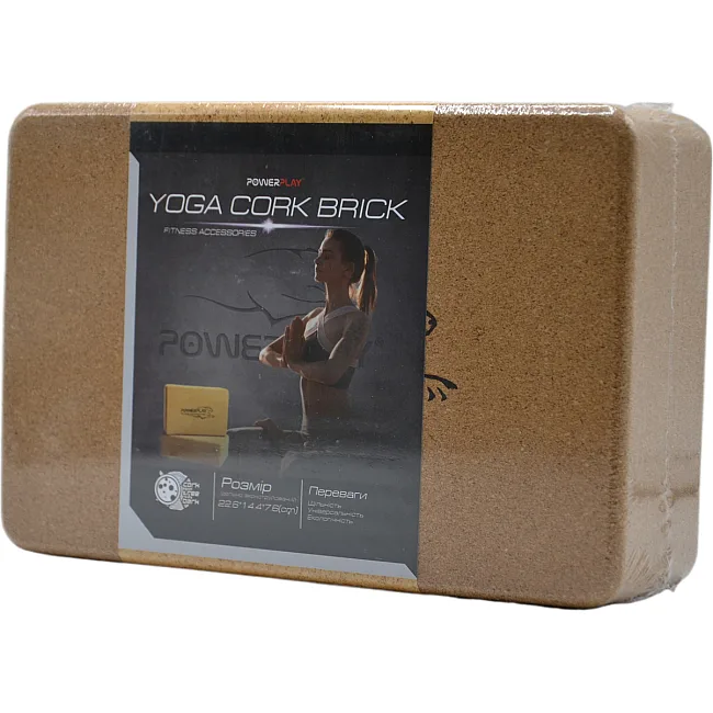 Йога-блок POWERPLAY PP_4006 из пробкового дерева Cork Yoga Block (1шт.)