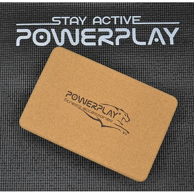 Йога-блок POWERPLAY PP_4006 из пробкового дерева Cork Yoga Block (1шт.)