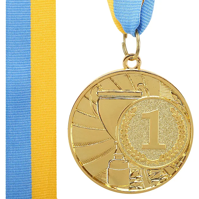 Медаль спортивная с лентой CUP SP-SPORT C-6208 ø5см (Золотой)