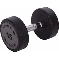 Гантель профессиональная с полиуретановым покрытием TECHNOGYM LN-1254-15 1шт 15кг