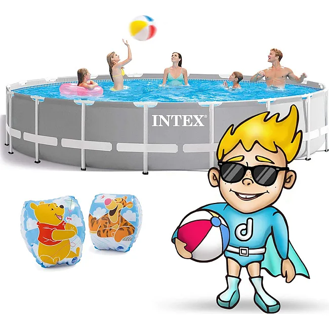 Бассейн каркасный 21в1 INTEX 26732, 549 х 122 см, серый