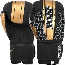Рукавички для боксу PU HARD TOUCH BO-4238 (Чорний-золотий)