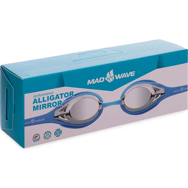 Очки для плавания взрослые
 MADWAVE
 Alligator mirror M042714 (Синий)