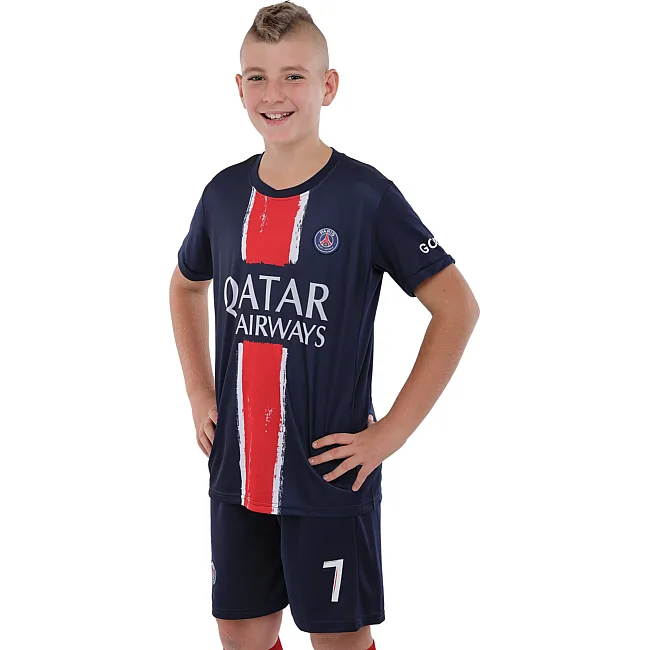 Футбольна форма дитяча із символікою клубу
 PSG MBAPPE 10 домашня 2024 SP-SPORT

 CO-3676 105-160

см (Синьо-червоний)