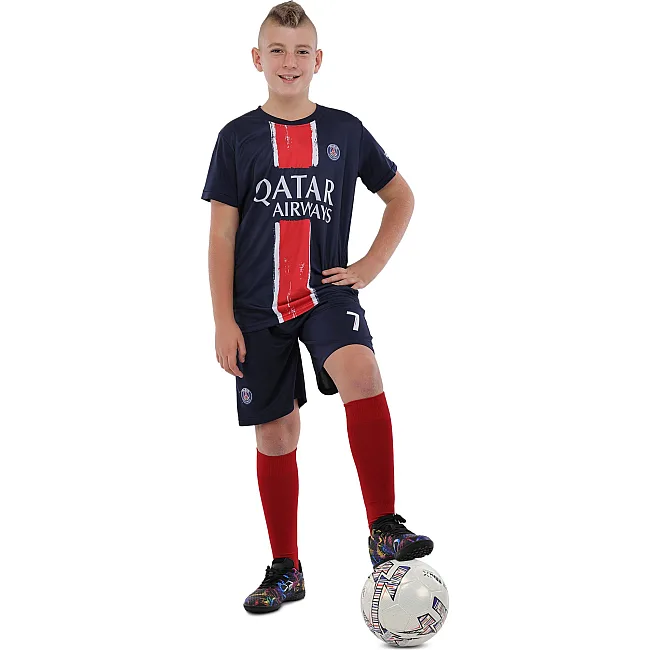 Футбольна форма дитяча із символікою клубу
 PSG MBAPPE 10 домашня 2024 SP-SPORT

 CO-3676 105-160

см (Синьо-червоний)