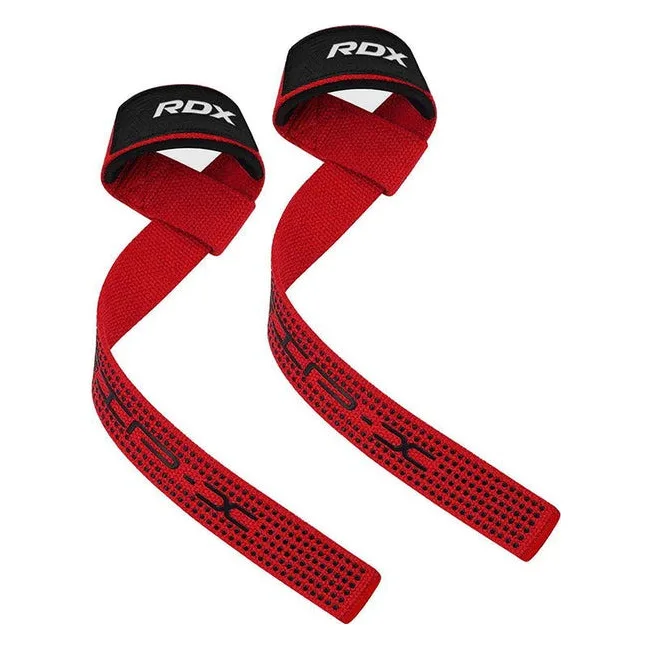 Лямки для тяги RDX S4 Gym Cotton Gel Straps Red Plus