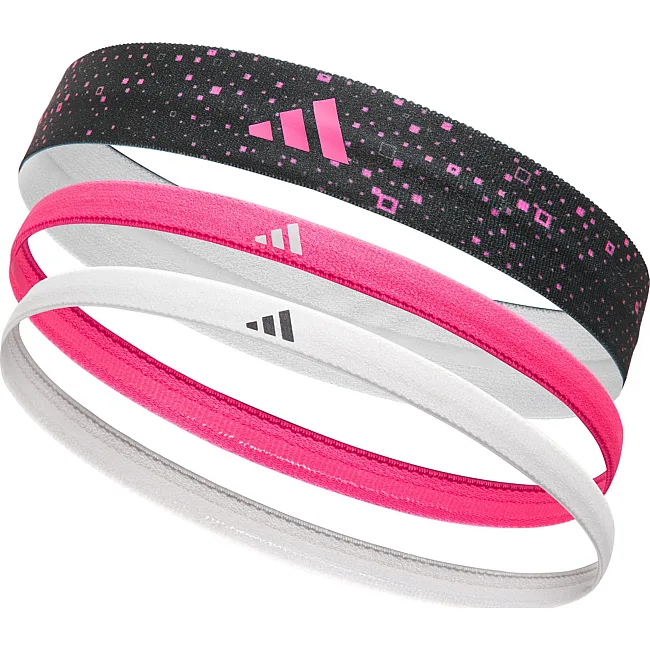 Повязки на голову женские Adidas Hairbands (Graphic) 3pk белый, розовый, черный