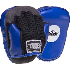 Мини-лапа боксерская изогнутая тренировочная кожа TOP KING Light Weight TKFML 18x15x4см 2штуки (Синий)