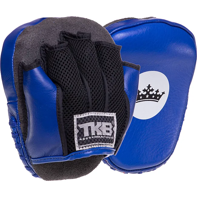 Мини-лапа боксерская изогнутая тренировочная кожа TOP KING Light Weight TKFML 18x15x4см 2штуки (Синий)