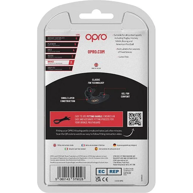 Боксерская капа OPRO Bronze взрослая (возраст 11+) White