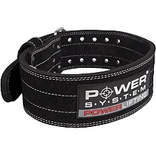 Пояс для пауэрлифтинга POWER SYSTEM PS-3800 кожаный Black