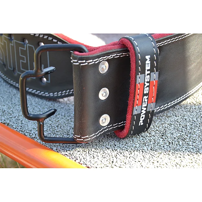 Пояс для пауэрлифтинга POWER SYSTEM PS-3830 Beast кожаный Black/Red