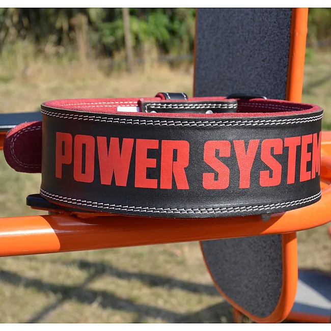 Пояс для пауэрлифтинга POWER SYSTEM PS-3830 Beast кожаный Black/Red