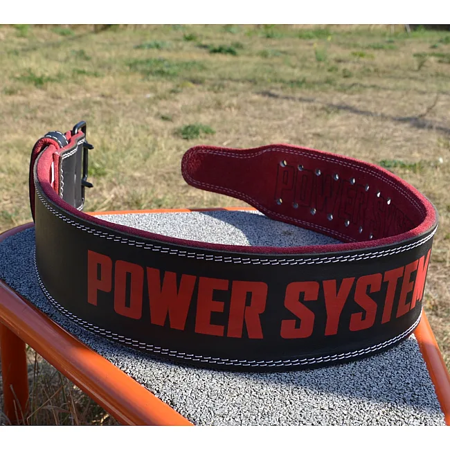 Пояс для пауэрлифтинга POWER SYSTEM PS-3830 Beast кожаный Black/Red