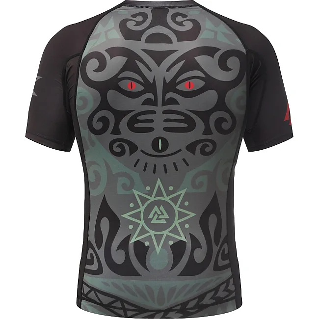 Рашгард із коротким рукавом PERESVIT Maori Black Military Green